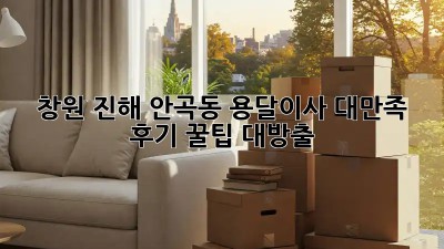 창원 진해 안곡동 용달이사 대만족 후기👍 꿀팁 대방출!