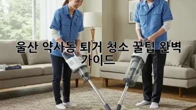 울산 약사동 퇴거 청소 꿀팁🍯 완벽 가이드