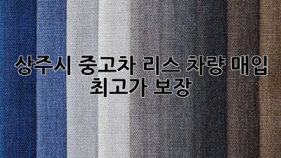 상주시 중고차 리스 차량 매입, 최고가 보장!