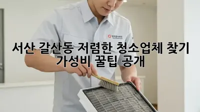 서산 갈산동 저렴한 청소업체 찾기🧹✨ 가성비 꿀팁 공개!